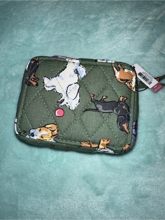Vera Bradley Handbags - Vera Bradley Olive Green Quilted Pill Box with Dog Motif